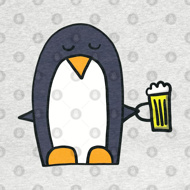 penguin with beer by ThomaeArt